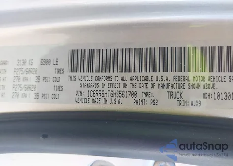 2017 Ram 1500 Sport from USA, damaged, VIN 1C6RR6HT6HS561700